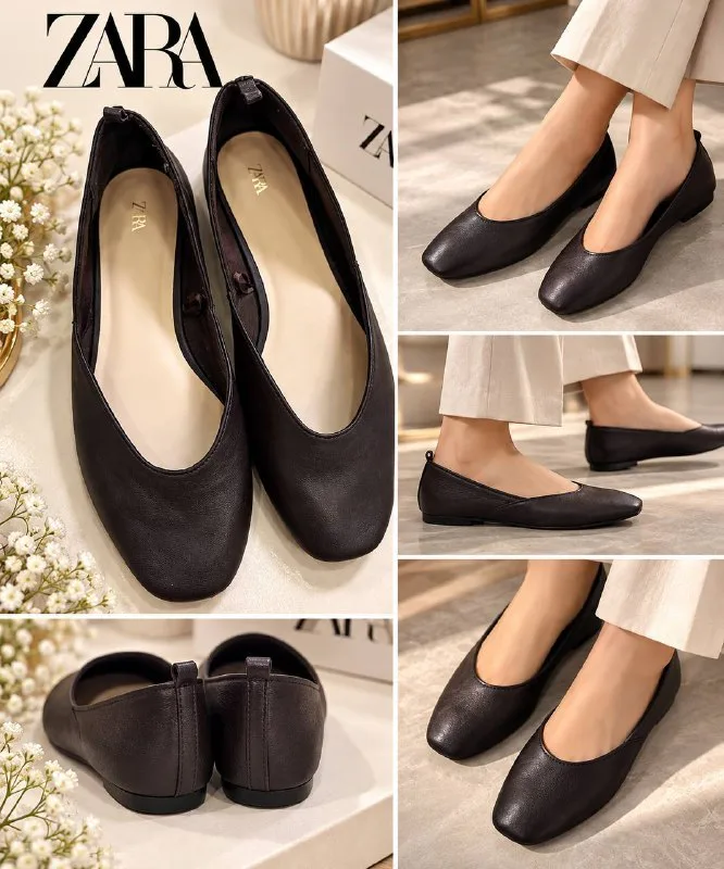 Zara Кожаные балетки, EU 39 — 1