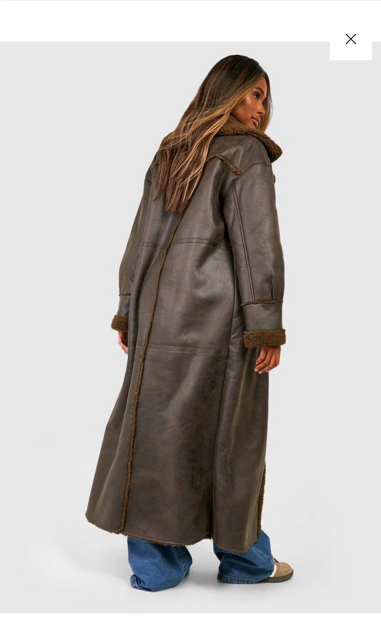 BOOHOO Дублёнка из экокожи, M/L — 3