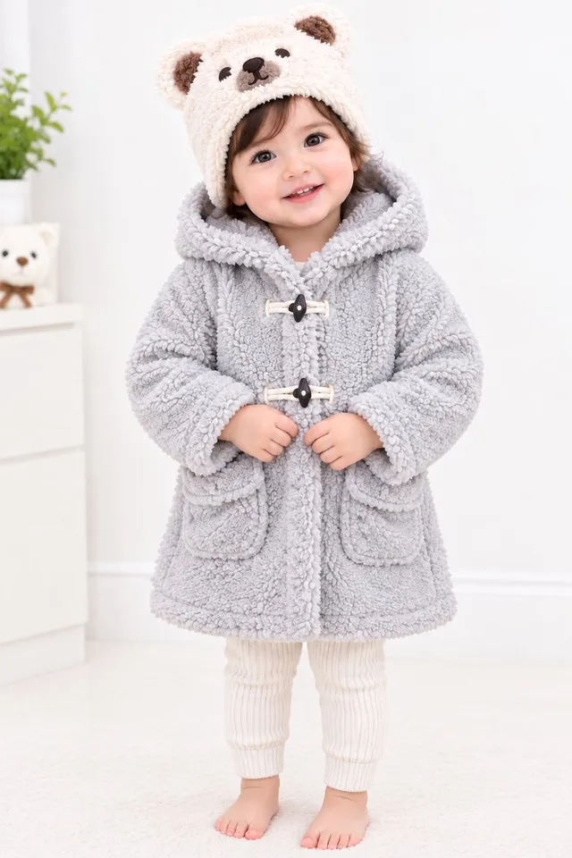 TEDDY Дубленка и шапочка, 110 см (4–5 лет)