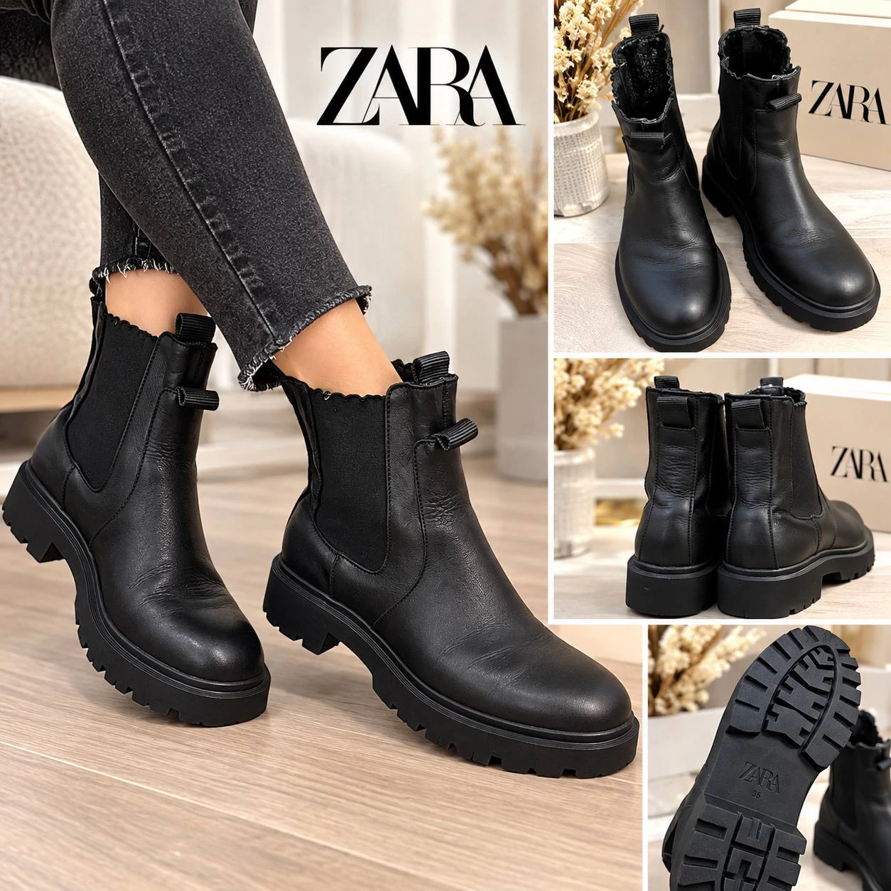Zara Кожаные ботинки, EU 38 — 1