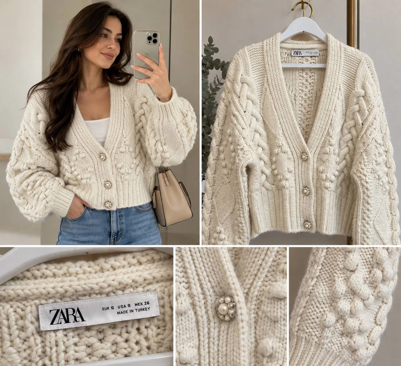 Zara Вязаный кардиган, S — 1