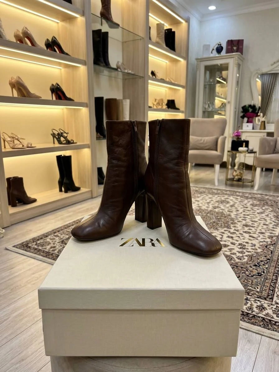 Zara Полусапоги кожанные, EU 39 — 3