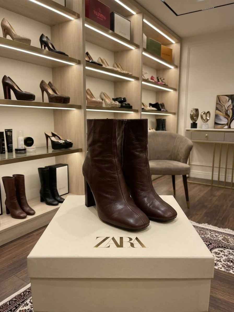 Zara Полусапоги кожанные, EU 39 — 2