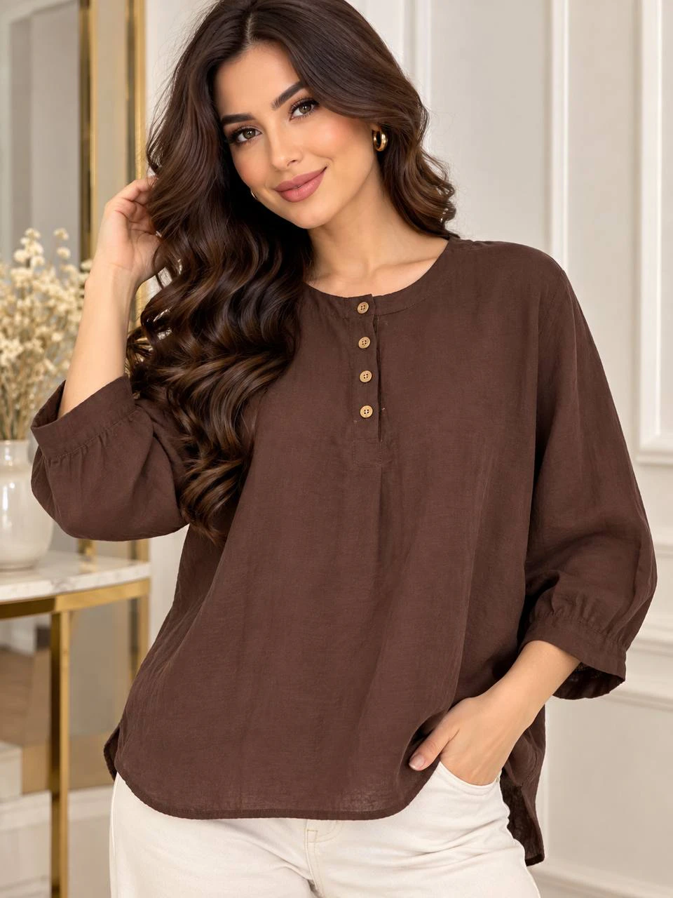 Guangzhou Juese Льняная блузка, L-XXL — 1