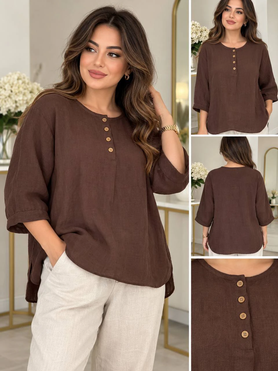 Guangzhou Juese Льняная блузка, L-XXL — 2