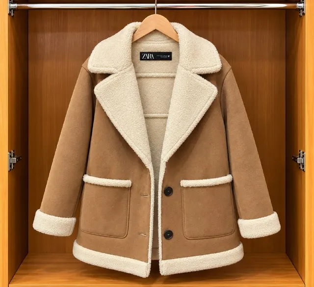 Zara Дублёнка, oversized
