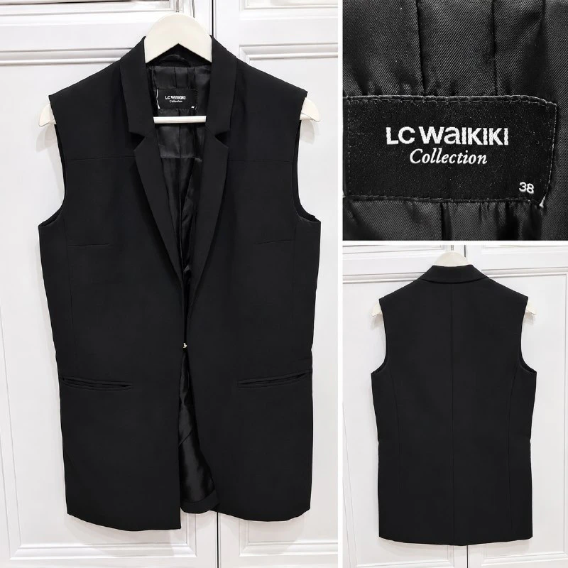 LC Waikiki Collection Удлинённый чёрный жилет, RU 38 — 1