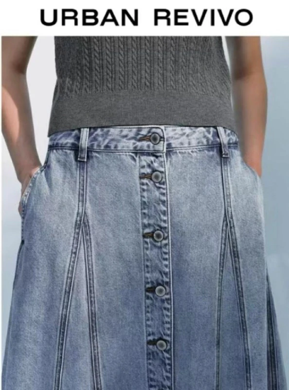 URBAN REVIVO Джинсовая юбка, XL — 4