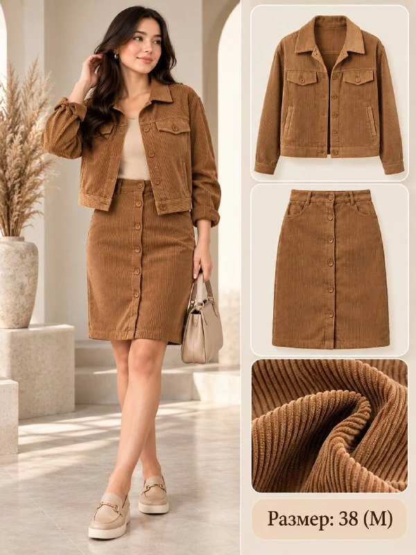 KOLON Вельветовый костюм-двойка, RU 38 — 1