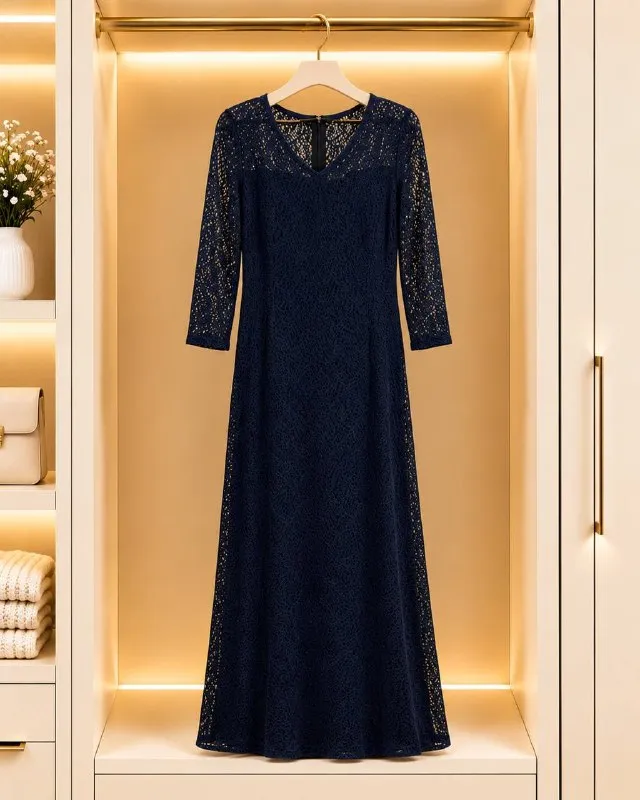 Lali Fashion Вечернее платье из гипюра, L